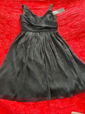 J. Crew Black Silk Chiffon Cocktail Dress Women's Size 4 Sleeveless Party Event
